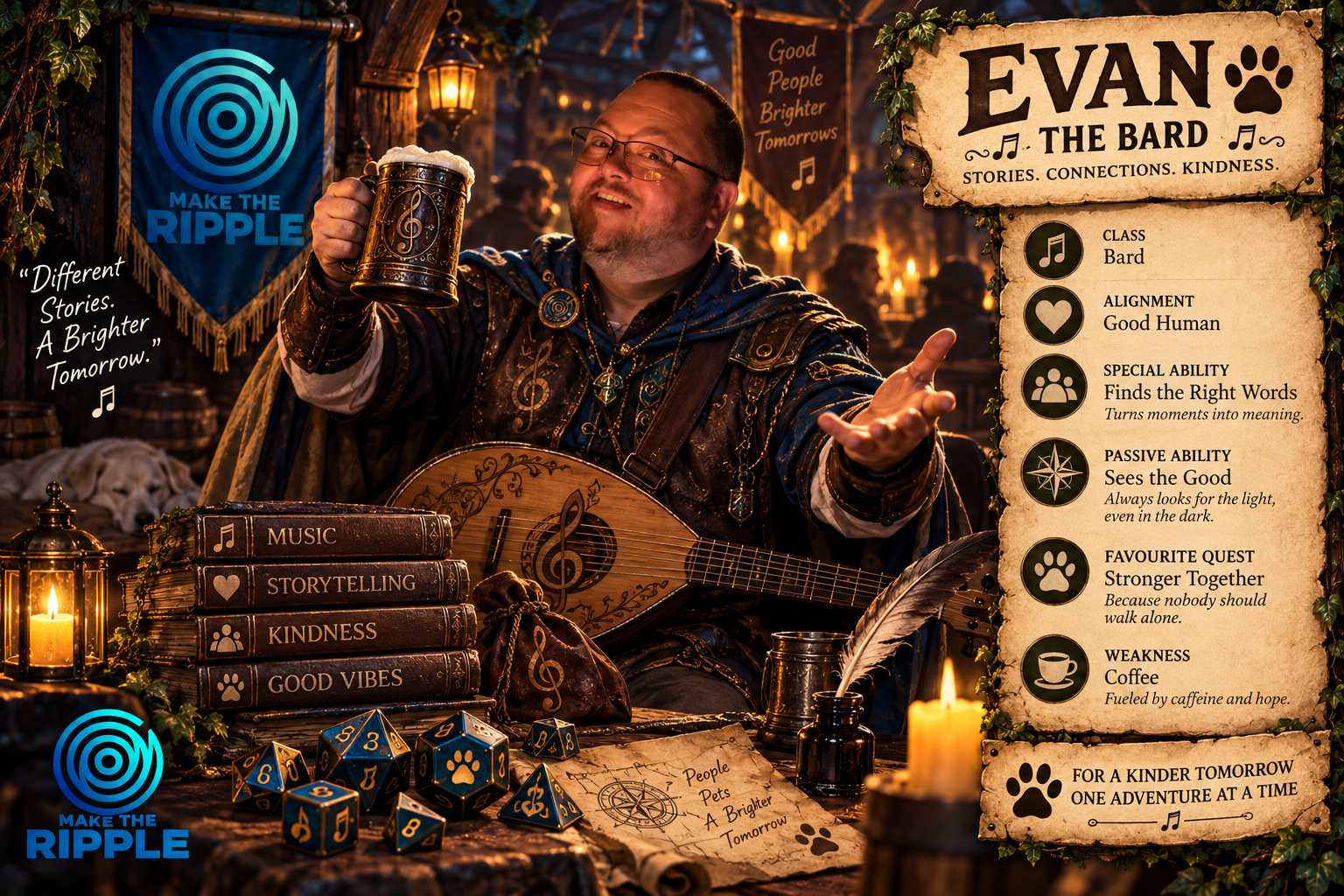 Evan — The Bard adventurer card